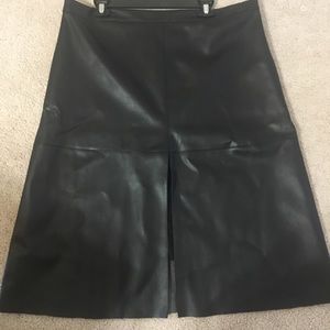 Black faux leather skirt